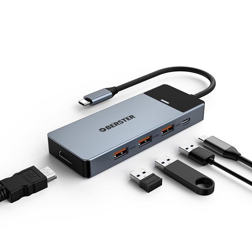 OBERSTER 5 iN 엔1 USB C 허브 3.2 GeN 엔2 10Gbit/s 4K@60Hz HDMI 포함 어댑터 + +100W PD 3개 맥북 맥 프로 미니 아이맥, 12 in 1 USB C Dcok570653