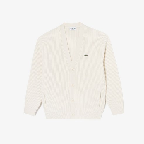 라코스테 LACOSTE 남성 립 조직 롱기장 가디건AH190E-53N