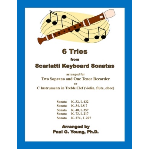 6 Trios from Scarlatti Keyboard Sonatas: arranged for Two C Soprano and One Tenor Recorder Paperback, Independently Published