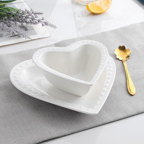 세라믹 프놈펜 얀 No Bowl 디저트 그릇 섬세한 Tremella Bowl 뷰티 살롱 가정용 설탕 워터 작은 그릇 유럽 코트 식기, (순수한 흰색) 사랑 그릇 접시 벚꽃 숟가락 150 m