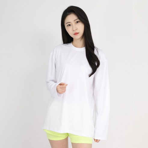 에이치머스 남녀공용 커플 무지 긴팔 래쉬가드