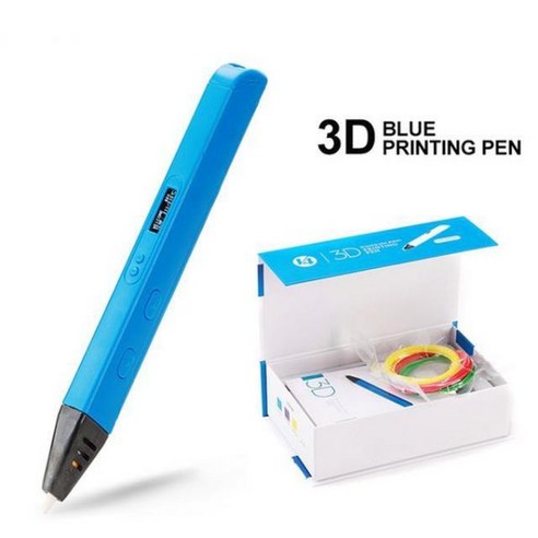 RP800A 3D 펜 전문 프린팅 LED 디스플레이 드로잉 세트 낙서 미술 공예 선물 만들기 교육, Blue Pen_미국