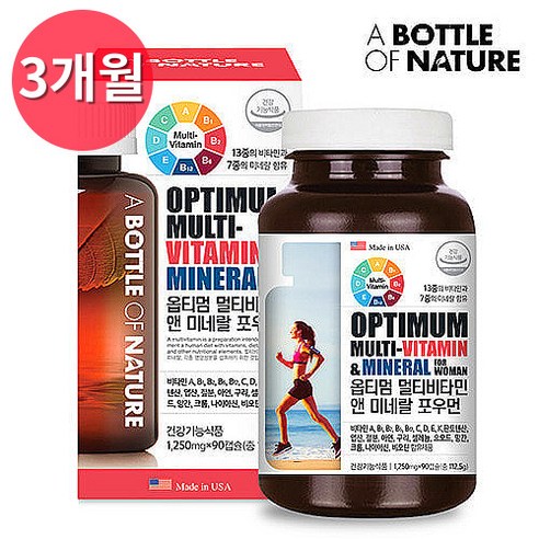 아이오딘 멀티비타민 우먼 정품 식약처인증 건강기능식품 90정 3개월분 + 제로가드 증정, 3개