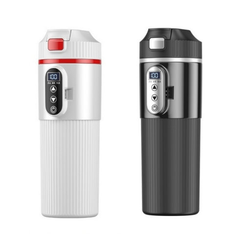 WANDU 차량용 커피포트 12V24V겸용 500ml 화물차 자동차 전기 포트 휴대용 차박 포트, 화이트
