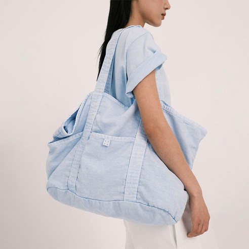 그로브 GRVB Pig dyed Tote-Bag L.BLUE