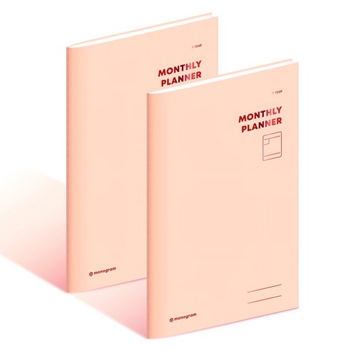 모노그램 1YEARS 먼슬리 플래너 MG-0043, CarnivalPink, 2개