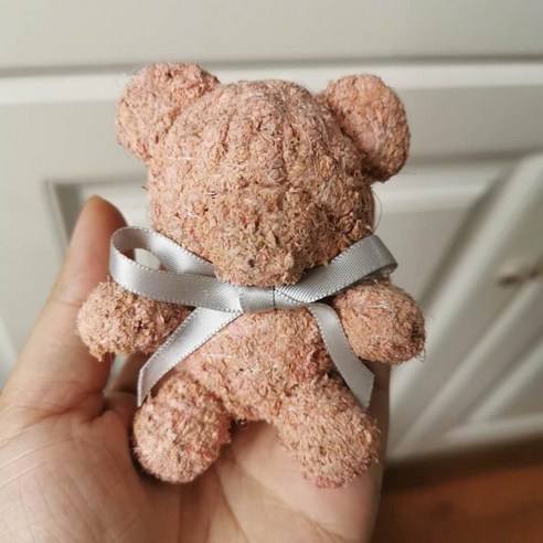 [LOVE MQ] 1pcs 자연 신선한 이끼 영원한 곰 인공 테디 보존 DIY 웨딩 파티 장식 생일 로즈 선물 상자, 하나, L 핑크 안구