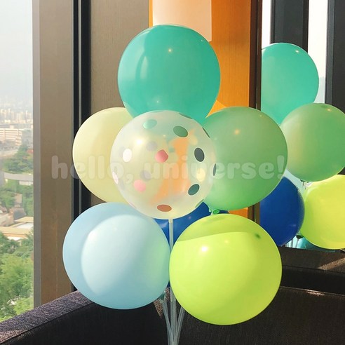 헬로유니버스 민트 마카롱풍선세트 생일파티용품 파티풍선
