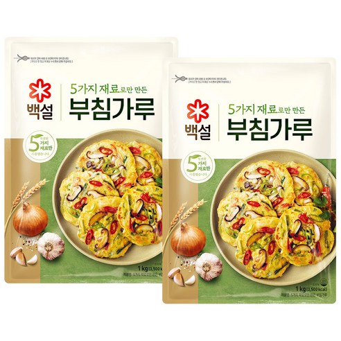 CJ 백설 5가지 재료로만 만든 부침가루 (1kg 10입), 7박스, 10kg