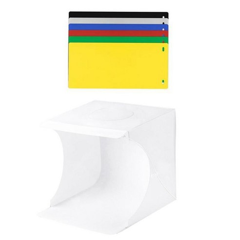 휴대용 접이식 사진 스튜디오 상자 사진 조명 텐트 Kit + 6Color 배경, 하얀, PVC