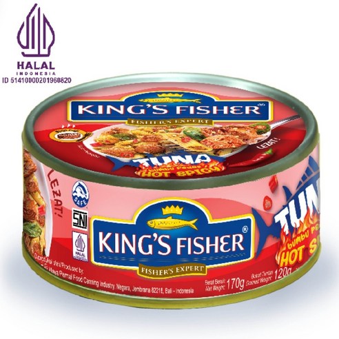 Yes!Global King’s Fisher Tuna 할랄 참치 통조림 킹스피셔 튜나 (Spicy taste Halal 170g), 1개, 170g 하미레즈 Best Top5