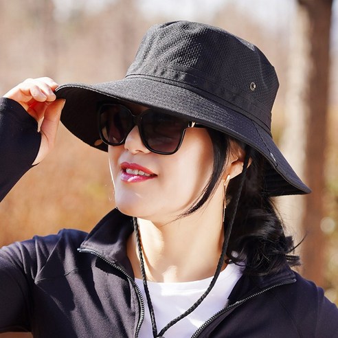 라투칸 남녀공용 메쉬 낚시 캠핑 등산 모자, 블랙