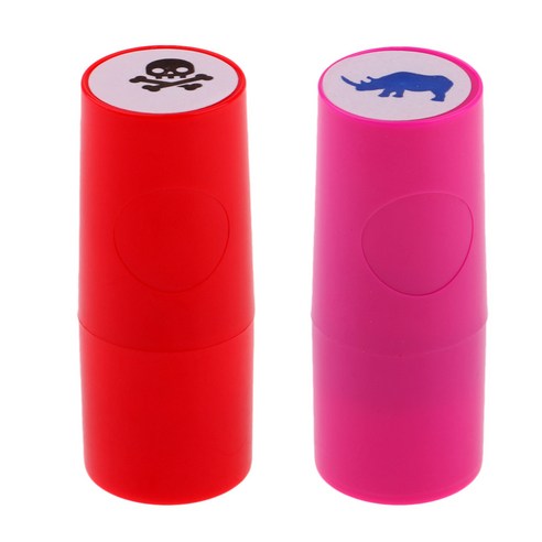 YSSHOP 2 조각 Colorfast 빠른 건조 골프 공 Stamper 마커, 53x21mm, 설명, 코뿔소 해골