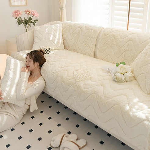 [한정특가] Cozy Aura 겨울용 극세사 양털 밍크 논슬립 쇼파패드 2 3 4인용