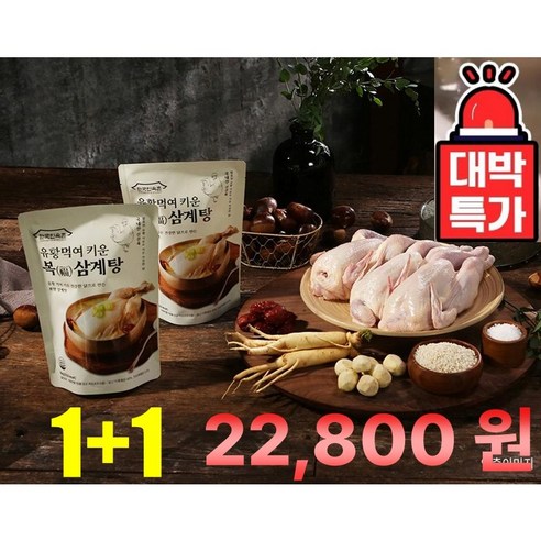 조선 전통 영계백숙 대용량 삼계탕, 2개, 1kg