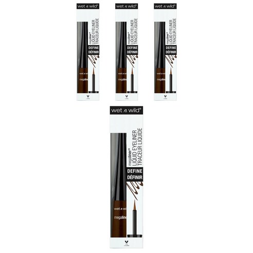 웻앤와일드 메가라이너 리퀴드 아이라이너 3.5ml, Dark Brown, 4개
