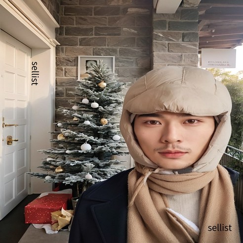 셀리스트 가볍고 따뜻한 패딩모자 이너모자 트루퍼햇 바라클라바, 베이지
