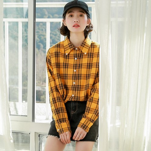 SU 복고풍 격자 무늬의 긴팔 셔츠 디자인 틈새 봄 옷 새로운 프랑스어 스타일 세련된 하이 엔드 탑