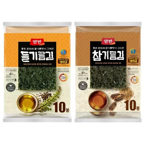 동원 양반 들기름 + 참기름 전장김 20g x 20봉 세트, 20개