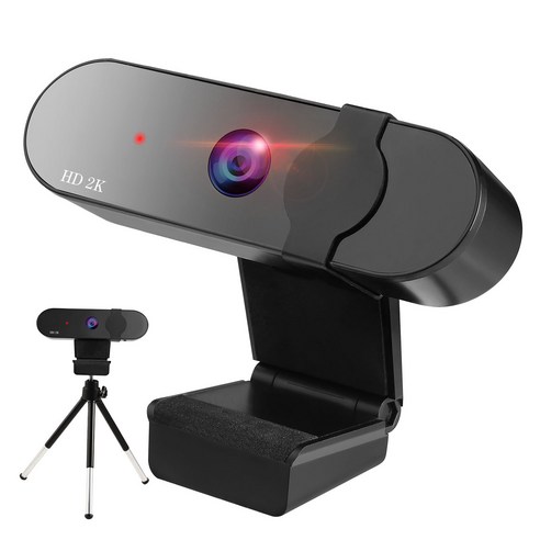 YSSHOP PC 모니터 노트북 라이브 스트리밍을위한 웹캠 컴퓨터 카메라 자동 초점, 2k, 5x3x2.6 인치, ABS