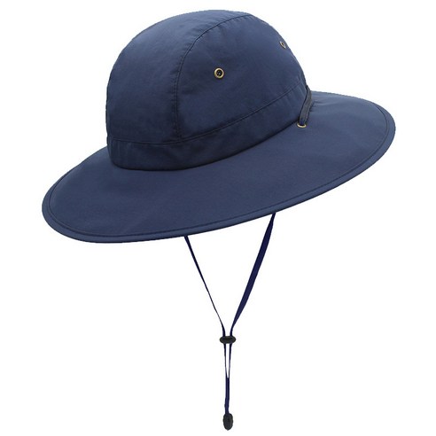 【등산모】국경 새로운 어부 모자 야외 태양 모자 봄과 여름 유럽과 미국의 남성 낚시 모자 큰 가장자리 모자, 배지 블루