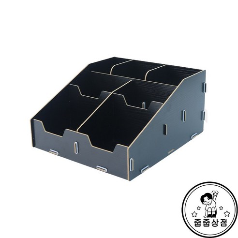 테이크 아웃 디스펜서 조립식 홀더 정리함 DIY 줍줍스티커 1매 구성, 디스펜서 7구(블랙)
