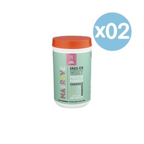 Natreve 나트레브 웨이 프로틴 파우더 프로바이오틱스 28g 700g 2팩 100% New Zealand Whey Protein Powder Chocolate Brownie, 1개