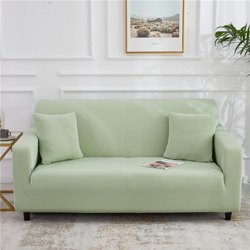 [XIG] Housmife 단색 소파 커버 거실 소파 커버 코너 소파 커버 Slipcover Chair Protector 1/2/3/4 인승, 1Pc 145-185Cm, 레몬 그린