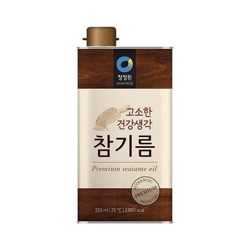 청정원 풍미 고소한 건강생각 참기름 소스 캔 350ml 답례품 나물무침 자취음식 가정간편식, 9개