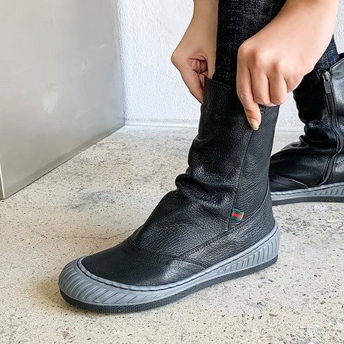 제이슈 가죽 기모안감 일상속 숏 부츠 4.5cm