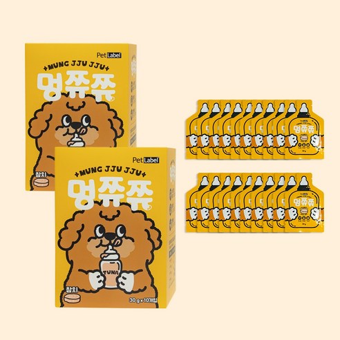 펫라벨 멍쮸쮸 강아지간식 참치(30g x 20ea) 짜먹는간식, 20개, 30g, 참치