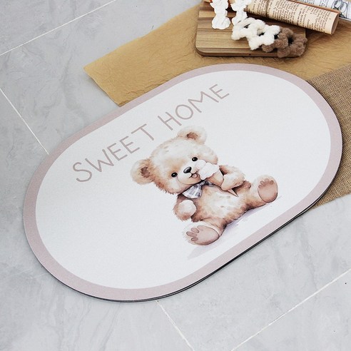 마이러블리펫 큐티베이지 빨아쓰는 규조토 발매트 40*60cm, SWEET HOME