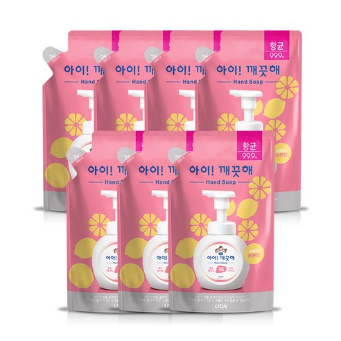 아이깨끗해 핸드워시 레몬향 리필, 450ml, 7개