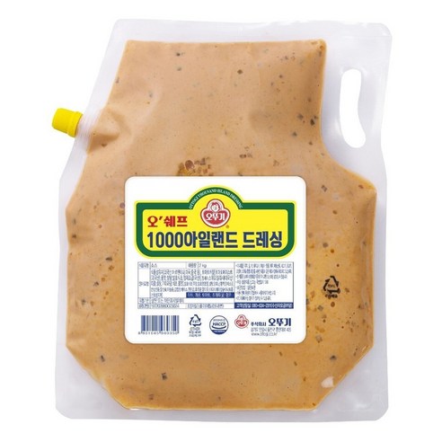 오뚜기 오쉐프 1000아일랜드드레싱2kg, 2kg, 1개