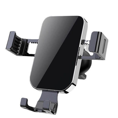 ANKRIC 차량용핸드폰거치대 거울 자동차 중력 브래킷 게으른 보편적 인 회전 공기 출구 내비게이션 휴대 전화 브래킷, 광택 사각형의 클래식한 블랙