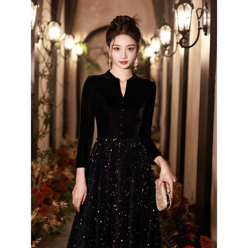 플러스 사이즈 여성을 위한 우아하고 고급스러운 연주회 드레스