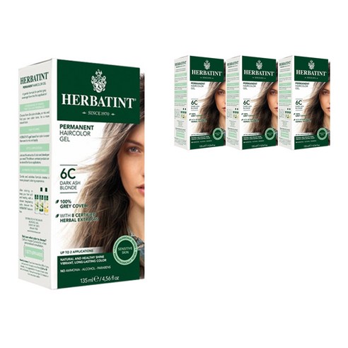허버틴트 퍼머넌트 허벌 헤어컬러 젤 135ml, Dark Ash Blonde, 4개