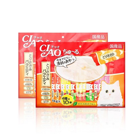 챠오 츄르 이나바 버라이어티 고양이 짜먹는 간식 40P, 560g, 2개, 닭가슴살 버라이어티