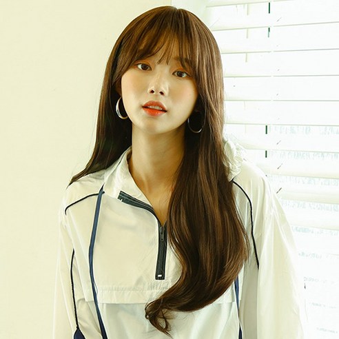 가발매니아 밀키웨이브 66cm 더 썸 위그 통가발 전체가발 (고열사), 초코브라운, 1개