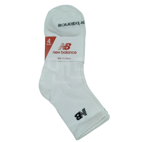 활기찬 발걸음을 위한 완벽한 선택, 뉴발란스 주니어 앞로고 중목 양말 4족 세트 뉴발란스키즈양말