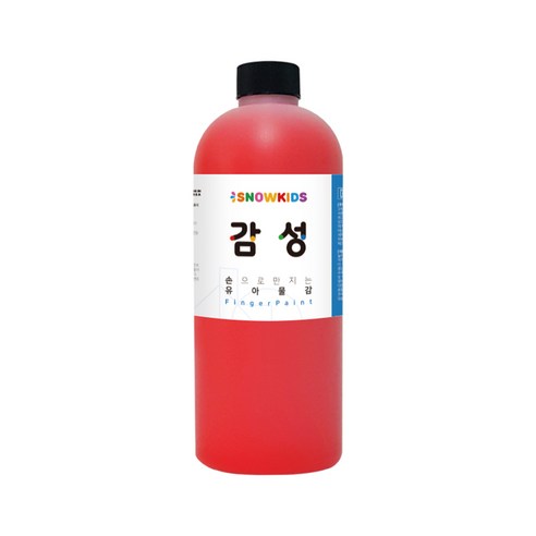 (사은품증정) 감성물감 1000ml 낱색 스노우키즈 핑거페인트 대용량물감 유아물감 물감놀이 미술놀이 촉감놀이, 감성1000ml(빨강)+사은품:디스펜서, 1개 마블링페인트