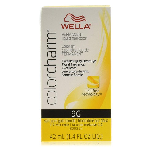 웰라 컬러참 퍼머넌트 리퀴드 헤어컬러 42ml, 9G Soft Pure Gold Blonde, 1개