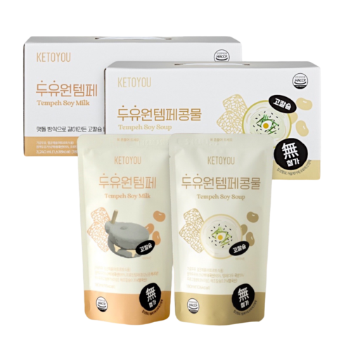 국산콩 100% 키토유 두유원템페 고칼슘두유+무설탕콩물 36팩 (180ml 18팩 1박스씩), 36개, 180ml
