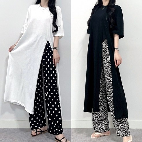 매일리룩 빅사이즈 오버핏 롱 트임 티셔츠 원피스 오버핏원피스