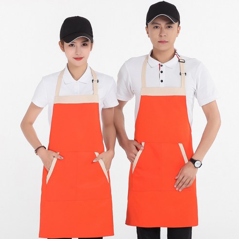 ANKRIC 방수앞치마 앞치마 방오 작업복 앞치마 홀더더럽다., 오렌지