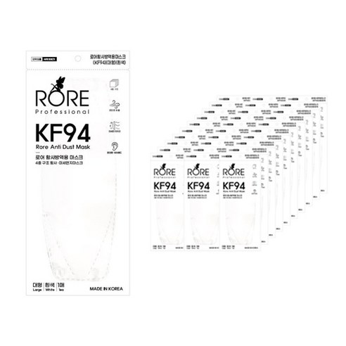 로어황사방역용마스크(KF94)(대형), KF94 화이트 50매입X1개