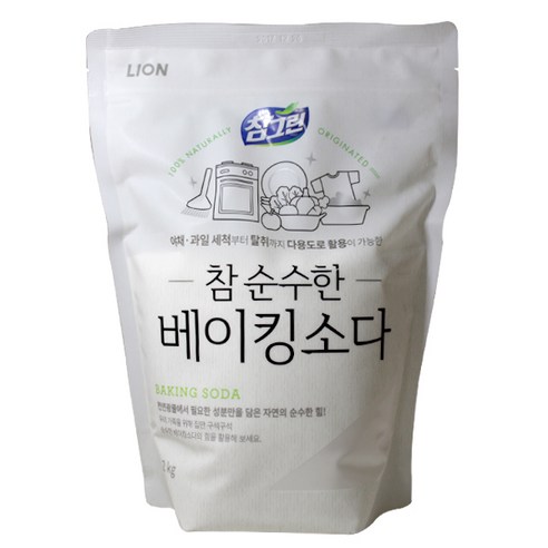 라이온코리아 참그린 베이킹소다 2kg 생활용품  세제 주방세제 천연세제류, 1개