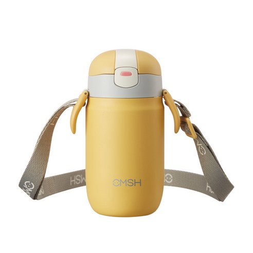 DFMEI 절연 컵 밀짚 휴대용 스트랩 물 컵 여성 컵 찬 음료 주전자, DFMEI 노란색, 280ml