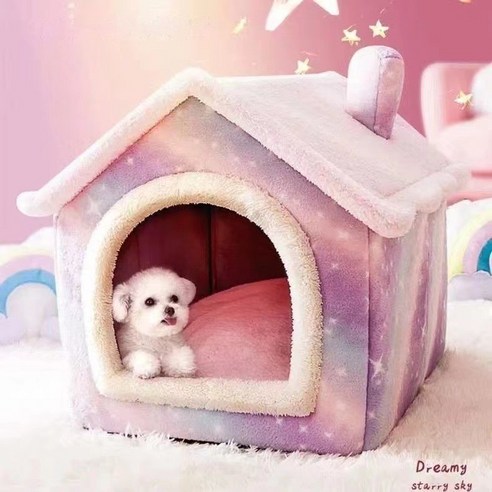 포시즌 강아지 고양이 토끼귀 분리형 소프트 하우스, 1개