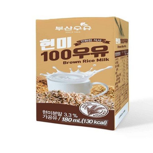 부산 현미우유 180mlx48입, 현미우유맛, 180ml, 48개